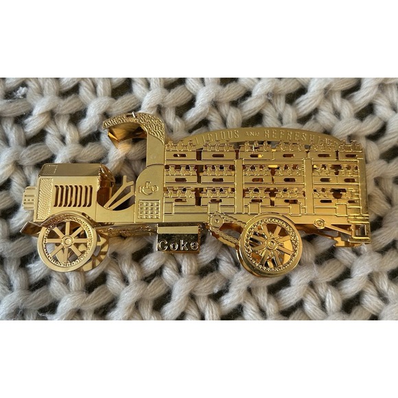 Coca-Cola Other - Vintage Coca-Cola Gold Toned 4.5" REO Old Delivery Truck Collectable Figurine